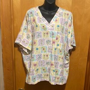 Floral Patchwork V-Neck Blouse